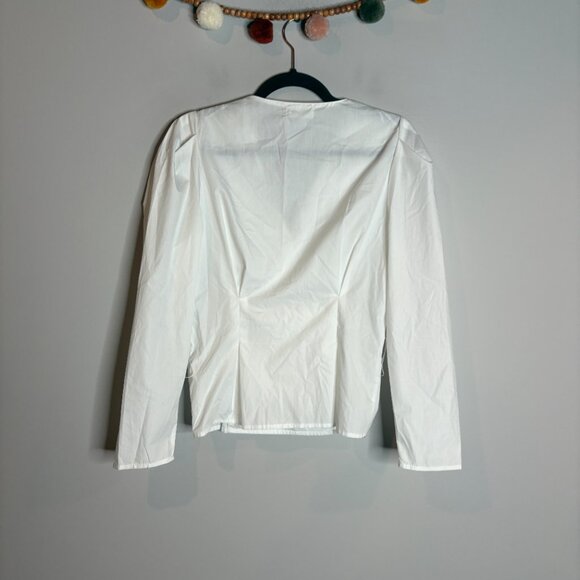 Q2 white cotton blend wrap top - Picture 6 of 6